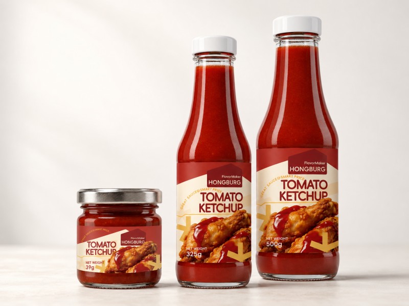 Paradicsom ketchup üvegben