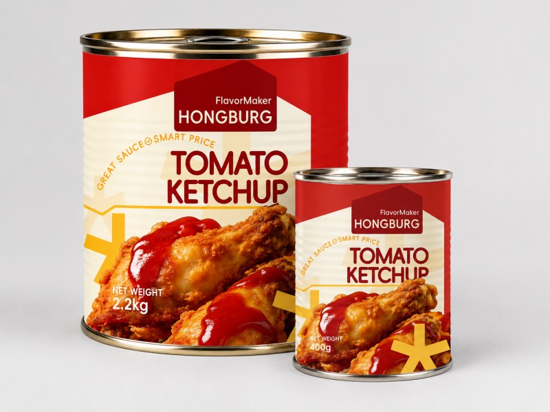 Paradicsomos ketchup konzervdobozban
